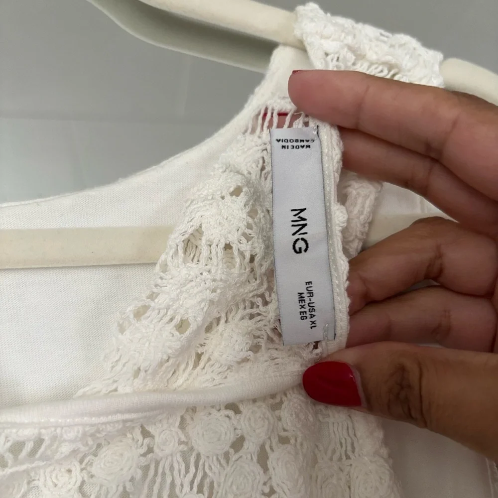 Mango White Crochet Tank Top - Picture 4 of 4